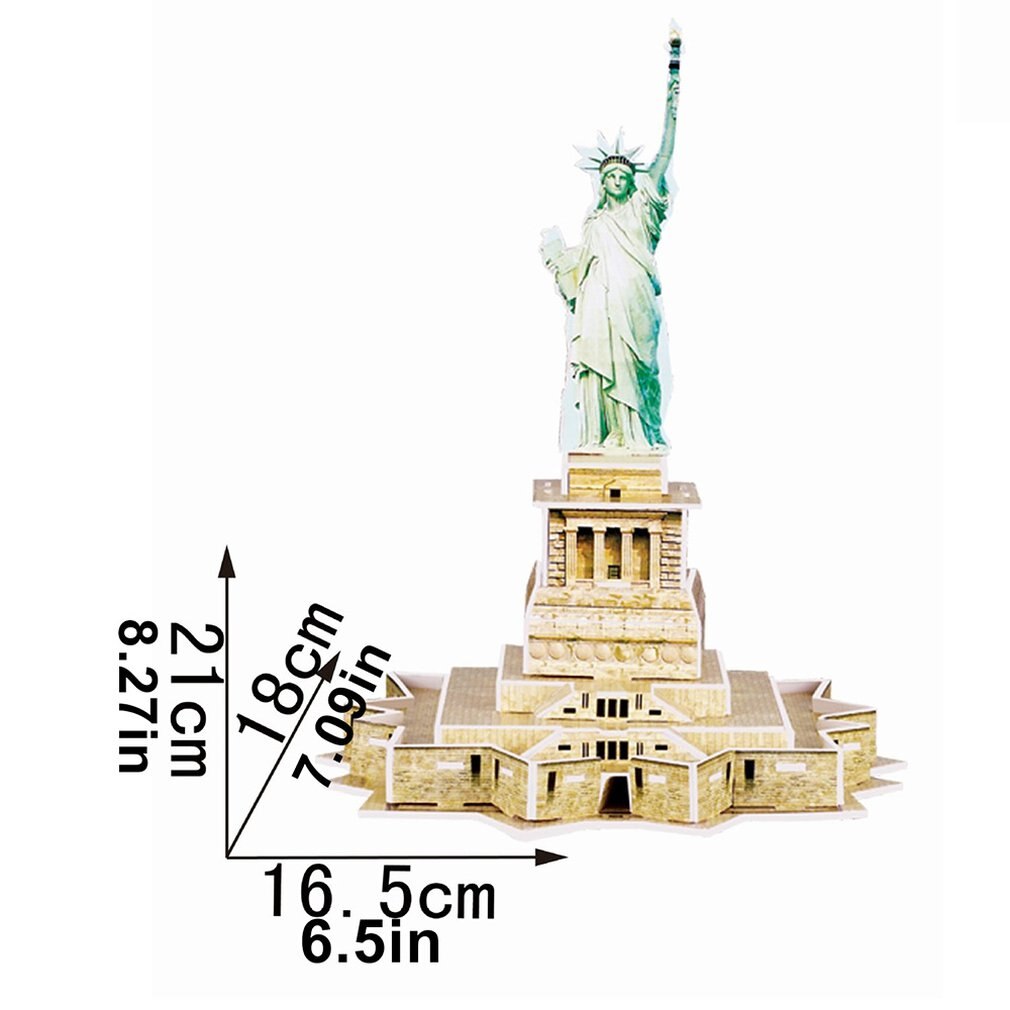 Mini Magic world Architecture Eiffel Tower Statue of Liberty card paper 3D Puzzle building models Educational Toys Kids: Statue of Liberty