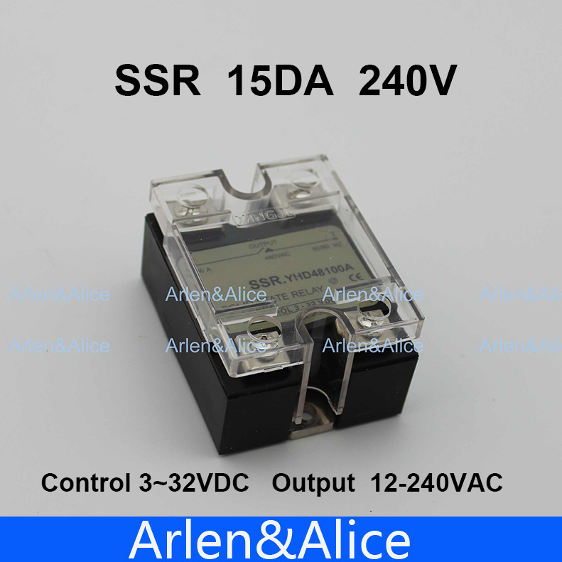15DA SSR Controle 3-32 V DC output 12 ~ 240VAC eenfase AC solid state relais