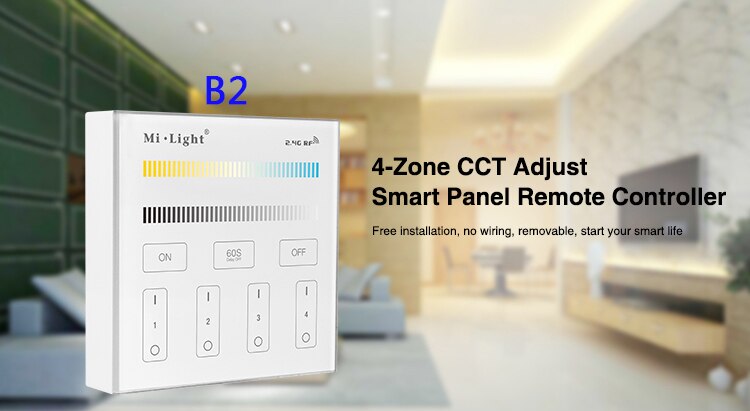 Miboxer smart touch panel dæmpbar dæmpning/ct/rgb/rgbw/rgb+cct led strip lys controller 2.4g trådløs fjernbetjening  p1/p2/p3/t1/t2/t3: B2