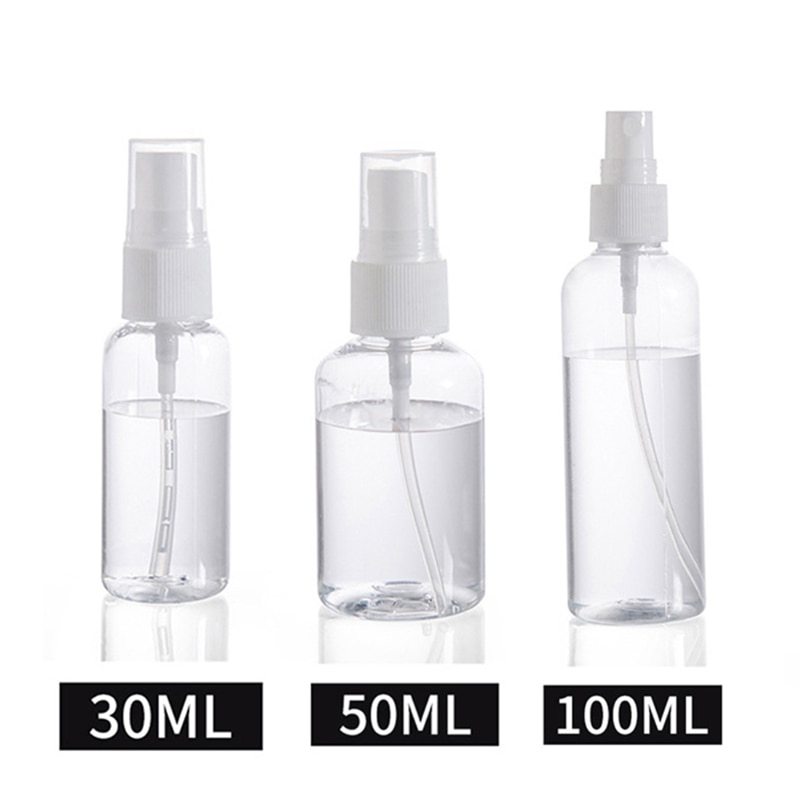 Transparent Empty Spray Bottles Plastic Mini Refillable Container Empty Cosmetic Containers Storage Bottles For 30ml/50ml/100ml