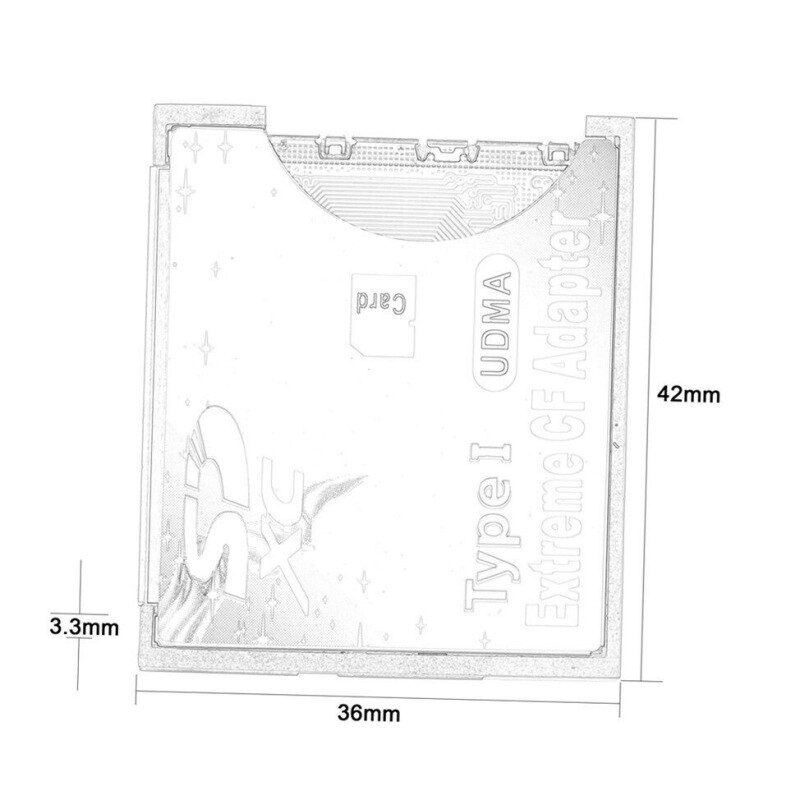 SD to CF Card Adapter SDHC SDXC to 3.3mm Standard Compact Flash Type I Memory Card Reader Converter