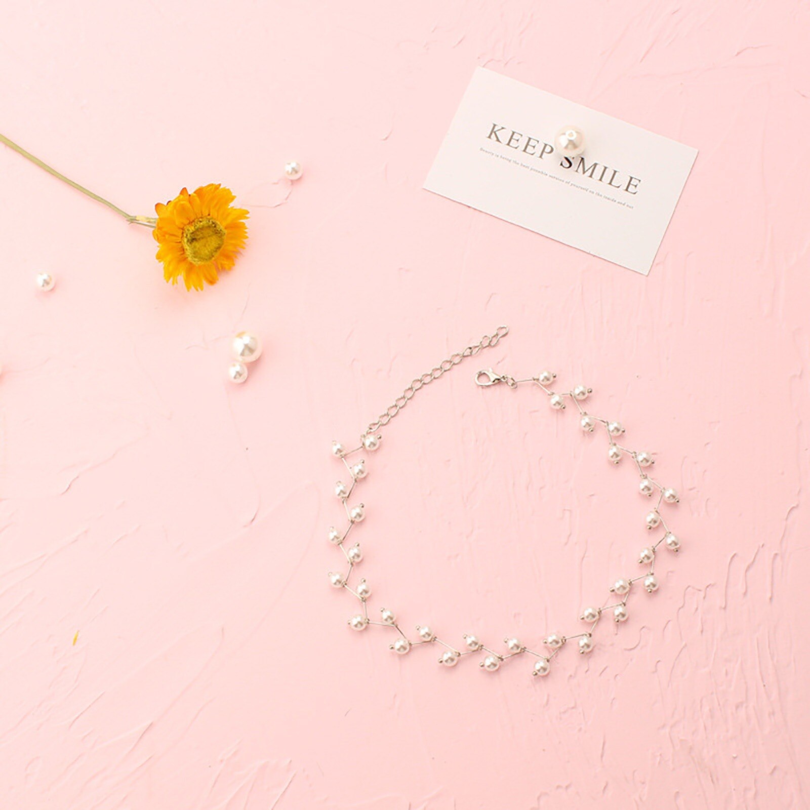 Gioielli con collana girocollo di perle dolci per donne di moda perline romantiche girocolli a catena regalo di compleanno gioielli per feste: 3