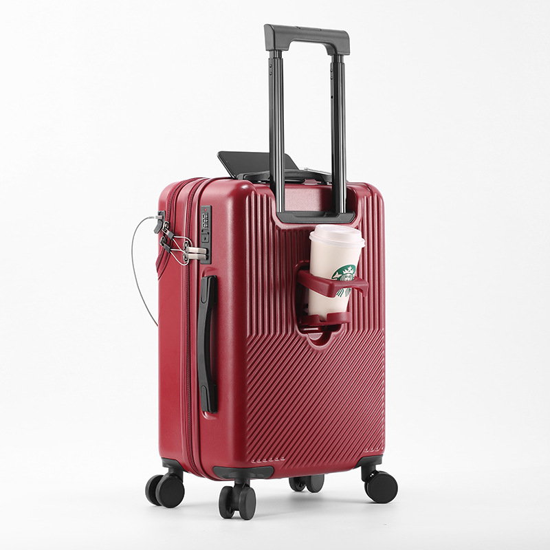 Slitesterke bagasjesett med stor kapasitet koffert foran åpenn usb-frakt menn håndbagasje reise 20/22/24/26: Rød / 13 tommer 325mm