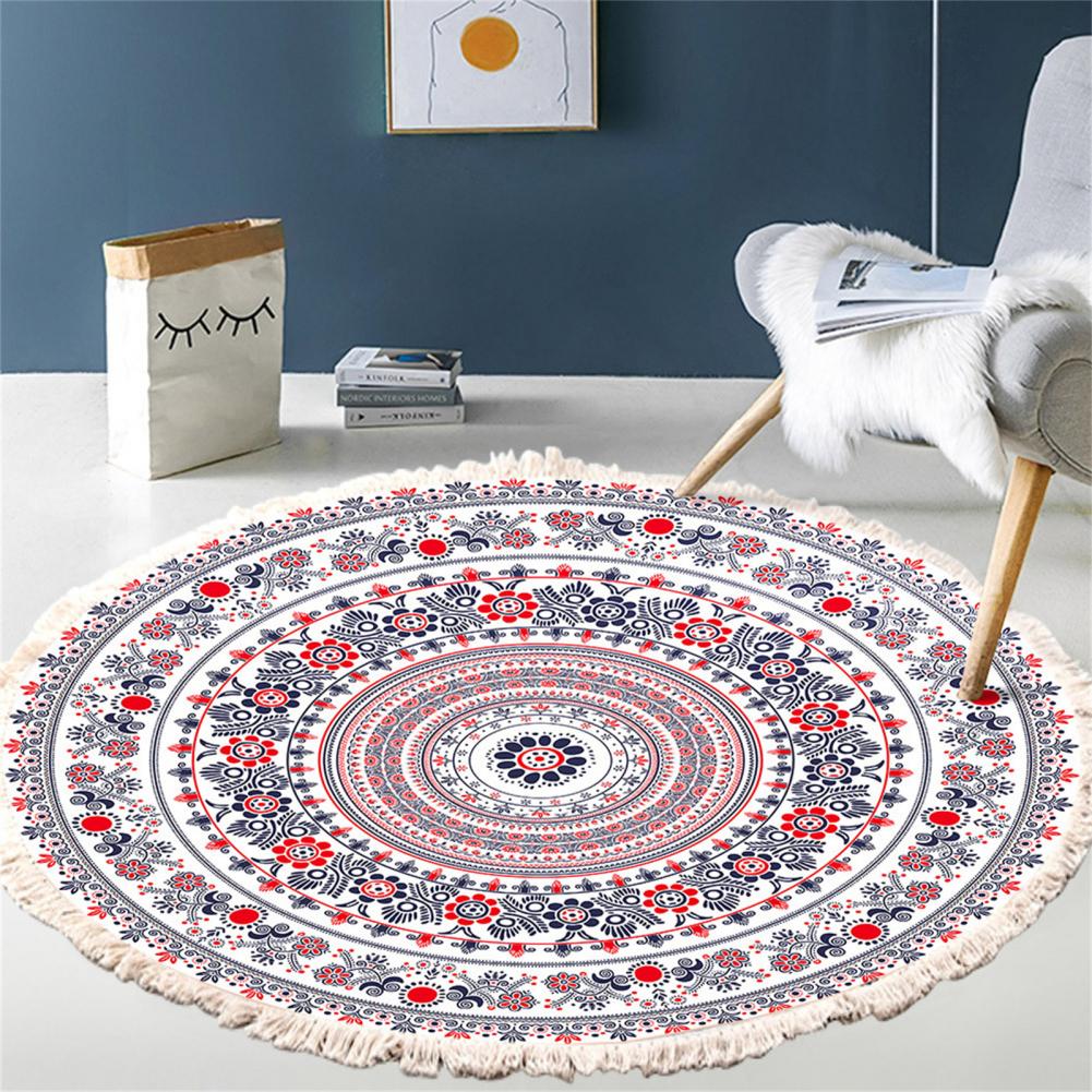 Vloer Tapijt Ronde Tapijt Met Kwastje Polyester Handig Opslag Vloer Tapijt Voor Slaapkamer
