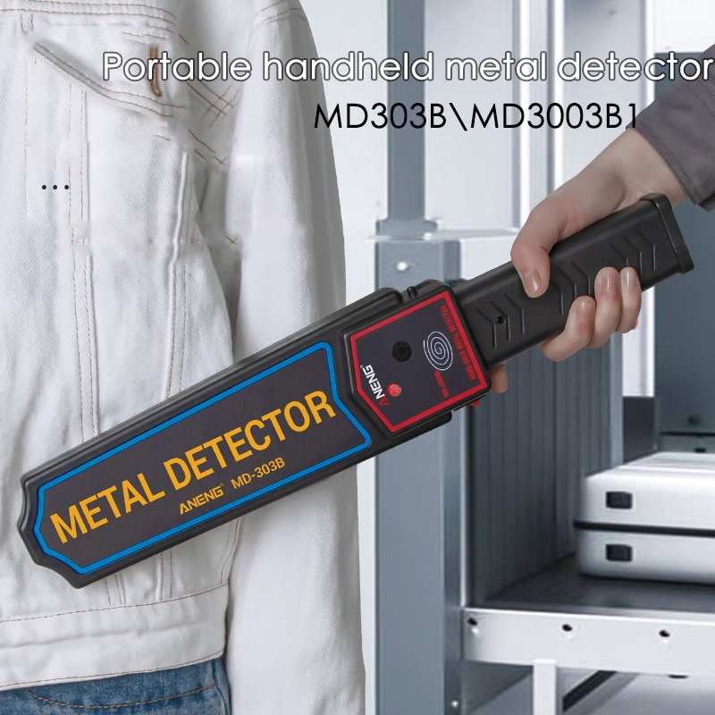 Junejour Handheld Metaaldetector Beveiliging Wand Draagbare Metal Scanner Met Instelbare Gevoeligheid Geluid Trillingen Licht Waarschuwingen