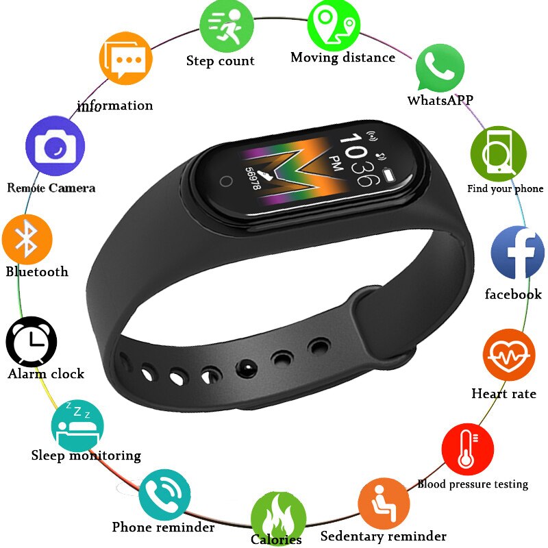 Farve skærm  m5 smart band pulsmåler fitness aktivitet tracker smart armbånd armbåndsur bånd til mænd kvinder børn