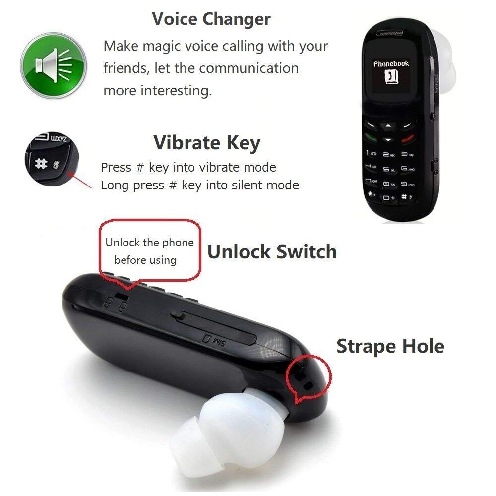 L8Star – Mini téléphone portable GTStar BM70, 0.66 pouces, bluetooth, débloqué, écouteur, appel, carte SIM unique