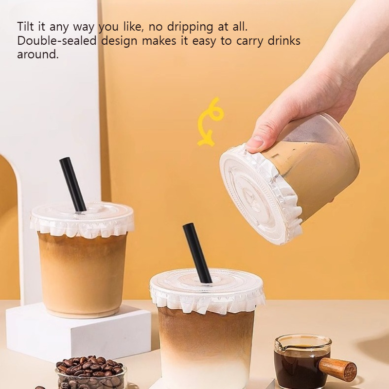 10 STKS Wegwerp Plastic Bekers met Deksels En rietje Thuis Restaurant Drinkwinkel Party Picknick Party Koffie melk thee kopjes