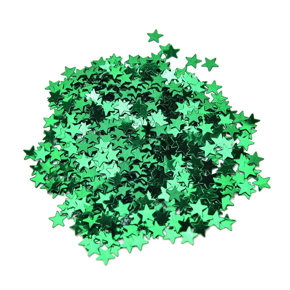 6mm/10mm Stars Table Confetti Sprinkles Sparkle Blue Gold Silver Green Metallic Stars Supply Birthday Party Wedding Decoration: Green / 6mm