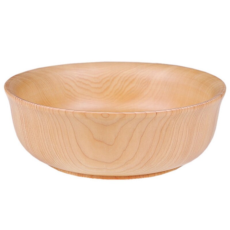 Wooden Bowl Soup Bowl Salad Bowl Instant Noodle Bowl Rice Bowl Snack Bowl Household Thick-Bottomed Bowl: black