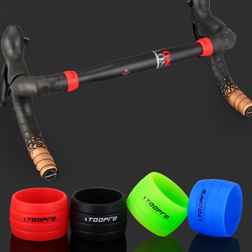 Fita de proteção para guidão de bicicleta, faixa de silicone anti-deslizamento para guidão de bicicleta, 2 peças