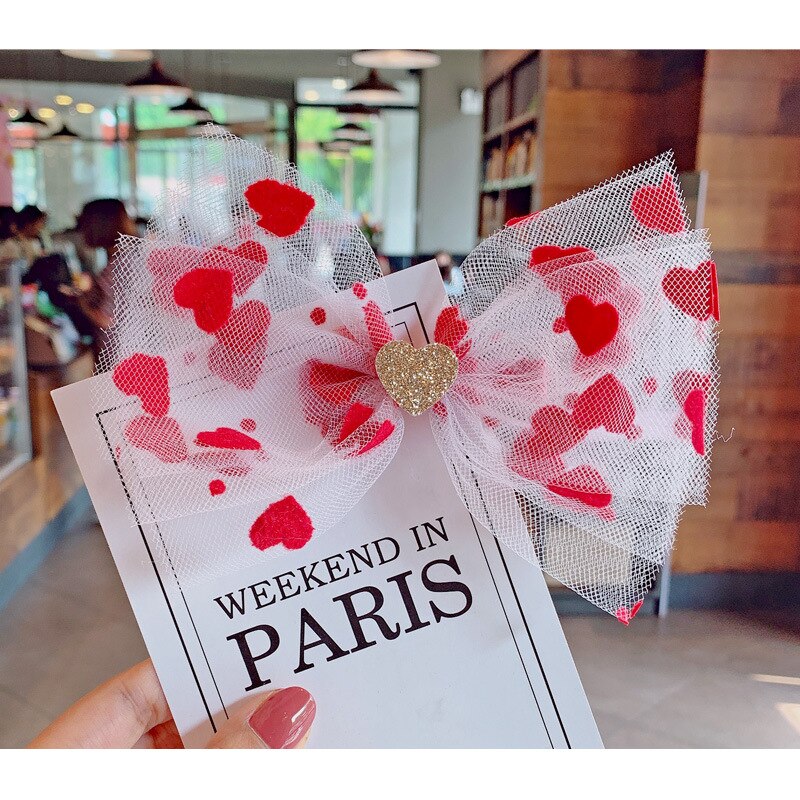 Bébé filles fleurs de cerisier pince à cheveux amour rubans colorés rose point épingles à cheveux pinces à cheveux épingles grand nœud nœud enfants chapeaux Barrettes