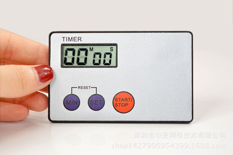 Kort timer kjøkken ultratynn timer negativ nedtelling med magnet 9 9 minutter 59 sekunder timing engelsk: Grå og hvit