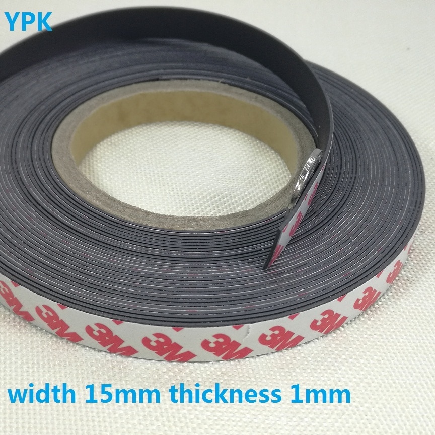 1 Meter Anisotrope Rubber Magneet 15*1 Mm Zelfklevende Flexibele Magnetische Strip Rubber Magneet Tape Breedte 15Mm dikte 1 Mm
