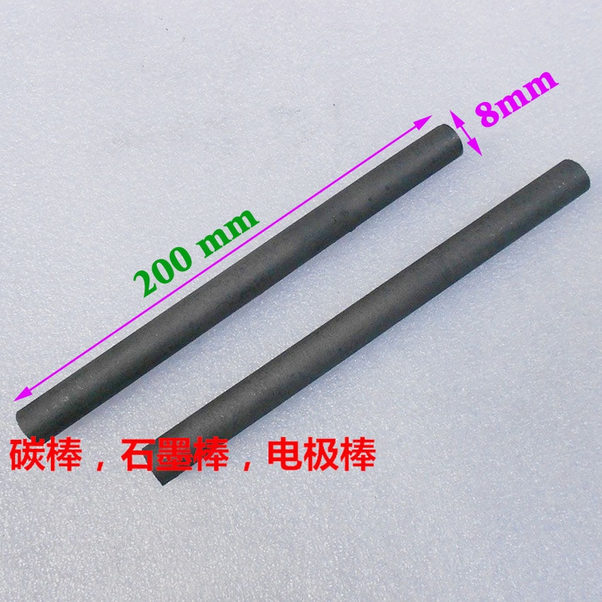 10 stks Carbon staaf 8mm x 200mm Elektrode grafiet staaf Graphite Elektroden Smeltkroes roerstaafje Grafiet staaf voor puntlassen