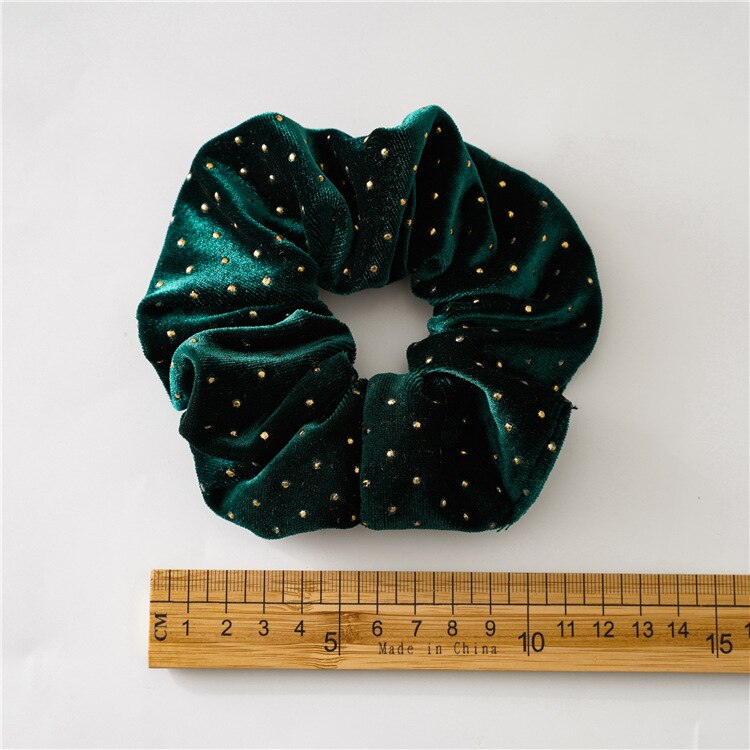 Coleteros de terciopelo dorado para niña, lazos de anillo de pelo sólido para niña, coleteros, banda de goma, diadema verde, accesorios para el cabello