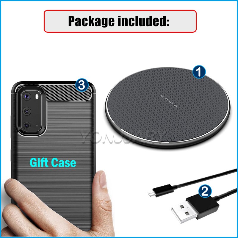 Fast Qi Wireless Charging for Samsung Galaxy Note 8 9 10 20 Ultra FE 10+ Plus 5G 10W Wireless Charger Pad TPU Case