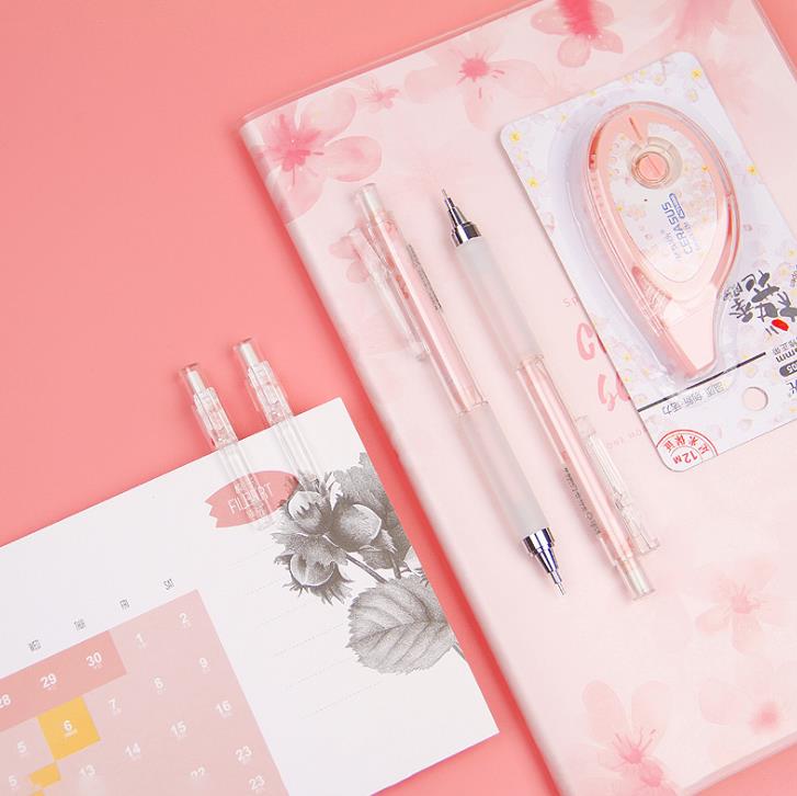 Precioso lapicero de flores de cerezo de Sakura japonés de 0,5mm para niños, papelería de estudiante, 1 Uds.