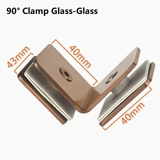 Rose Gold Douche Installatiesets Douche Glazen Klem Beugel Glazen Deurgreep Scharnier Behuizing Glazen Paneel Steunstang: MULTI