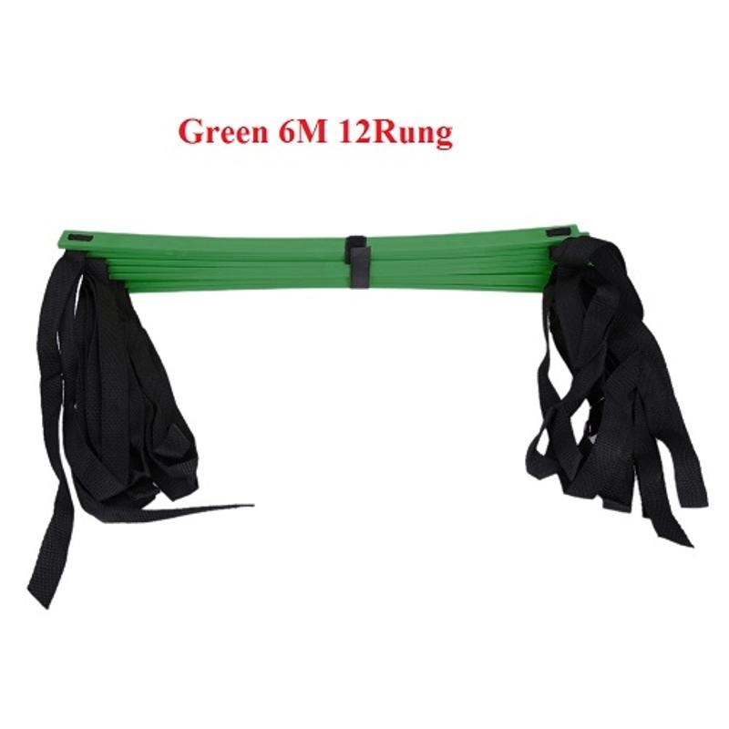 6/7/8/12/14 sprosse Nylon Riemen Agilität Leiter Treppen FußBall FußBall Geschwindigkeit Sport treppe Leiter Sport Ausrügestochen: Grün 6M 12Sprosse