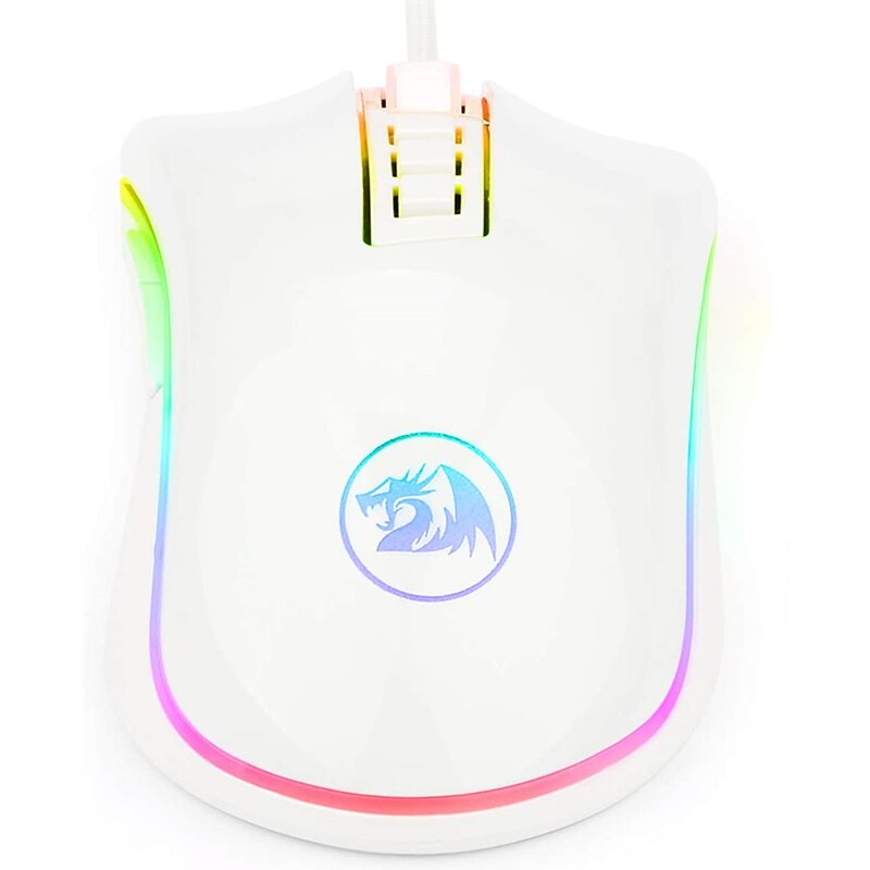 Redragon M711 Cobra Gaming Mouse 16.8 Million RGB Backlit 10000 DPI Adjustable Comfortable Grip 7 Programmable Buttons White