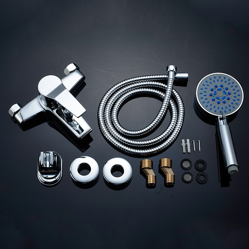 ROVATE Bathtub Faucet Brass 2-Function Outlet Wall Mounted Bath Shower Faucets Mixer Tap Chrome Finished: 612