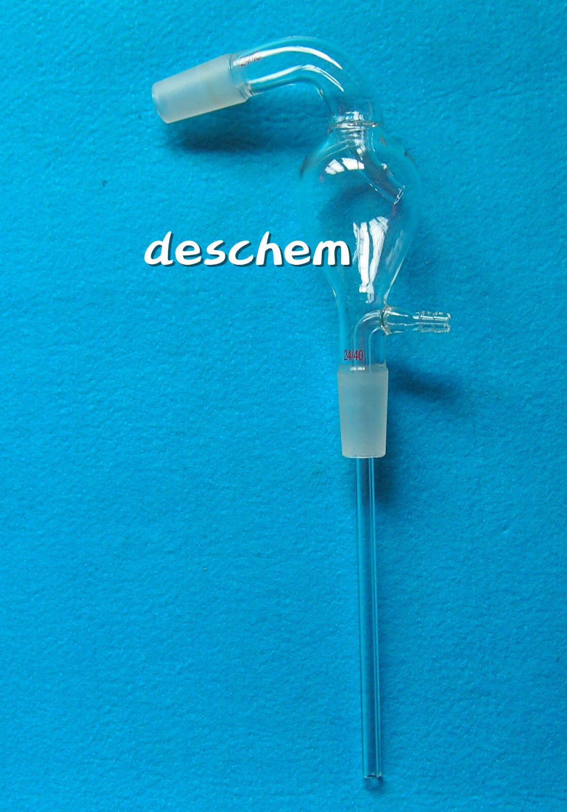 100 ml, 24/40, cabezal de destilación de vapor de vidrio, ranurado en forma de pera, trabajo de Química