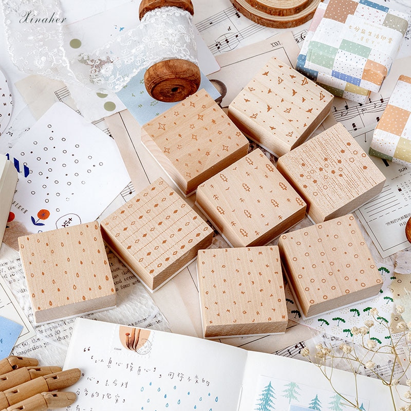 XINAHER, sello Vintage de decoración de cuaderno con Árbol de pájaros, sellos de goma madera para scrapbooking, papelería DIY, sello estándar artesanal