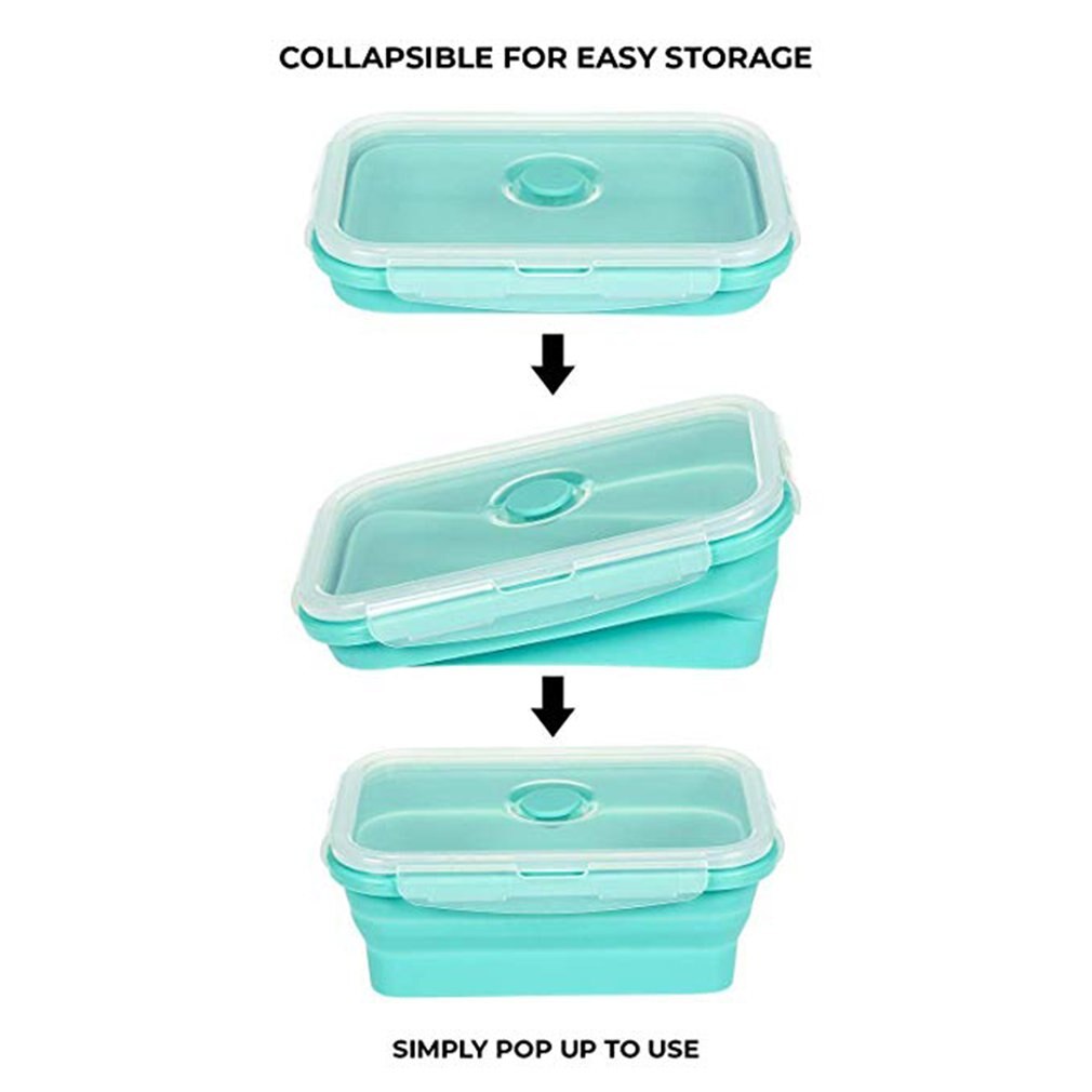 Silicone Lunch Box Collapsible Portable Box Bowl Bento Boxes Folding Food Container 350/500/800/1200ml Eco-Friendly