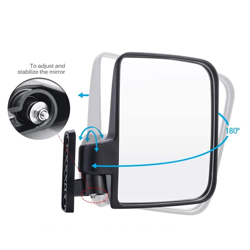 JayCreer Universal Folding Side View Mirror For Club Car, EZGO, Yamaha, Star, Zone,Tour,Sightseening Carts
