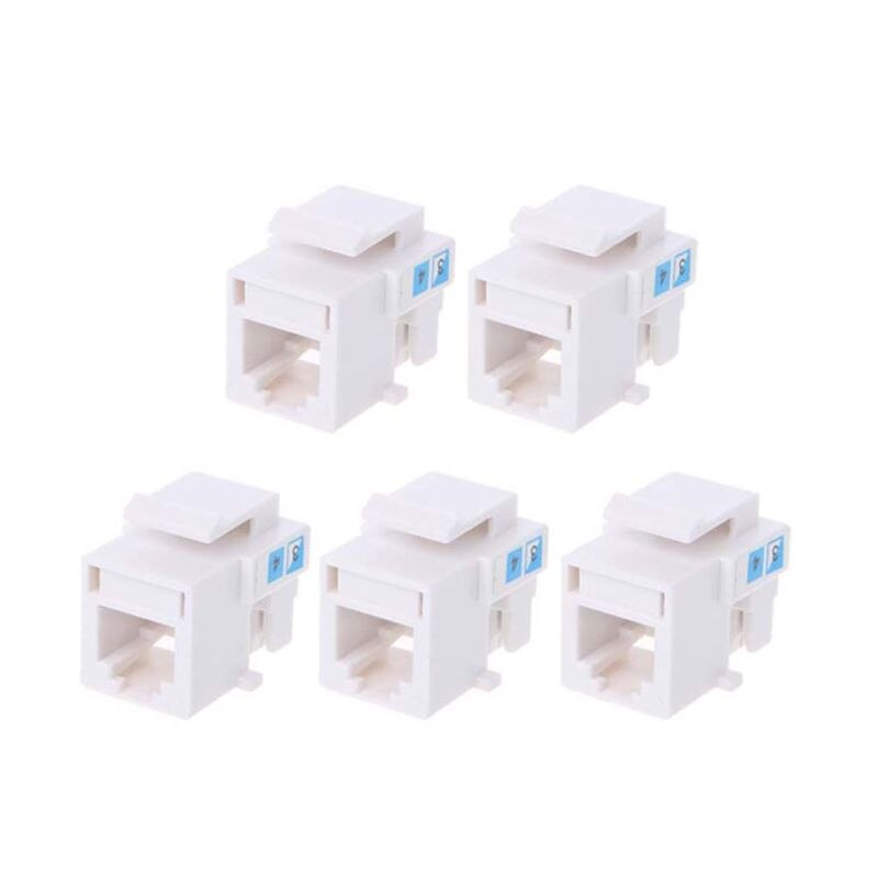 5Pcs Werkzeug-freies Telefon Modul RJ11 Netzwerk CAT3 Stimme Modul Gold-überzogene Adapter Telefon Extender Keystone schiff