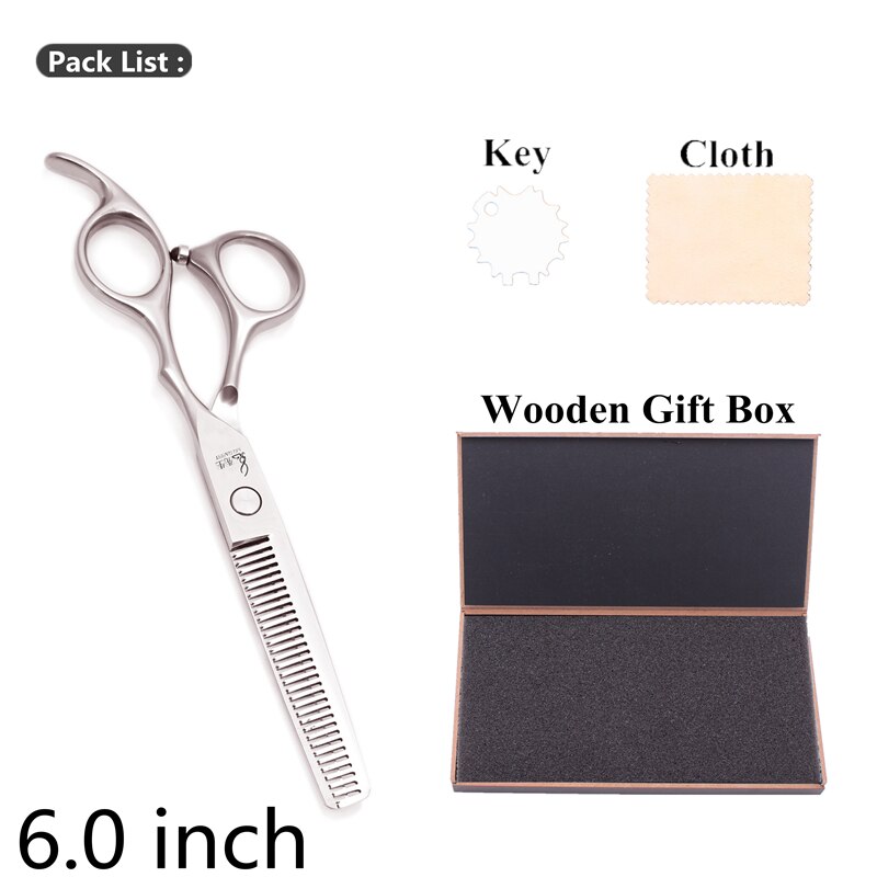 Set de Ciseaux de Coiffure - 6.0 Pouces 17.5cm JP Acier Inoxydable Ciseaux Amincissants pour Salon de Coiffure: M1006 yin  t 6h