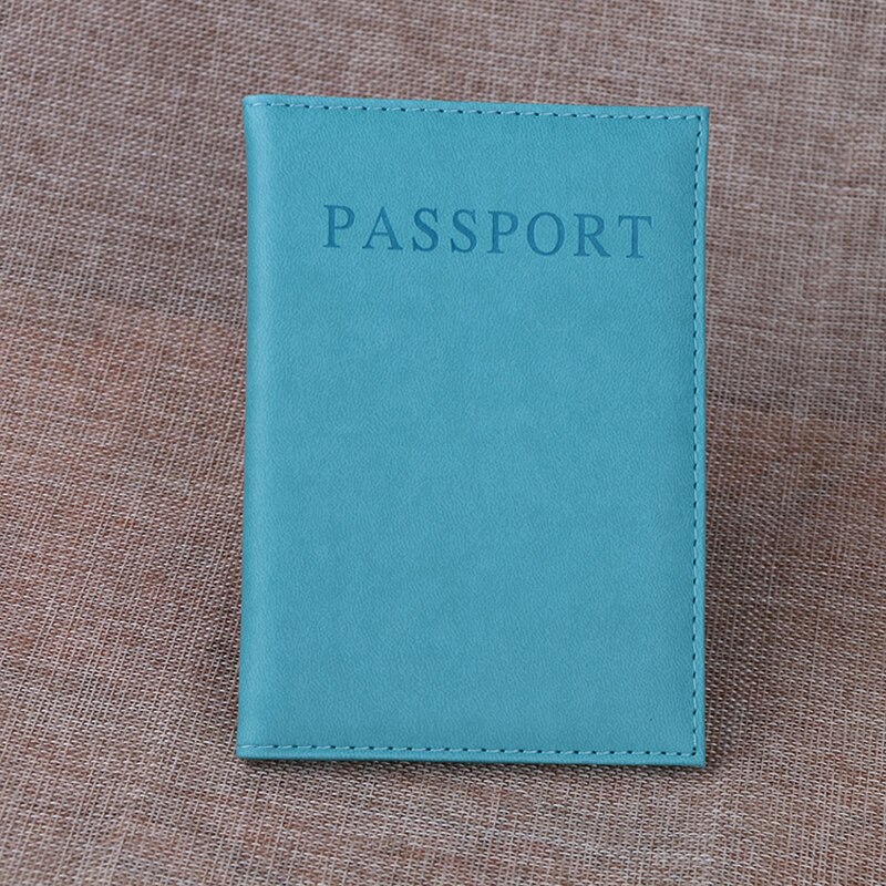 BONAMIE 11 Farben Unisex Reisepass Abdeckung Für Weibliche Pu Leder Grün Reisepass Männlichen Mädchen Reise Deckt für Pässe: Sky Blue