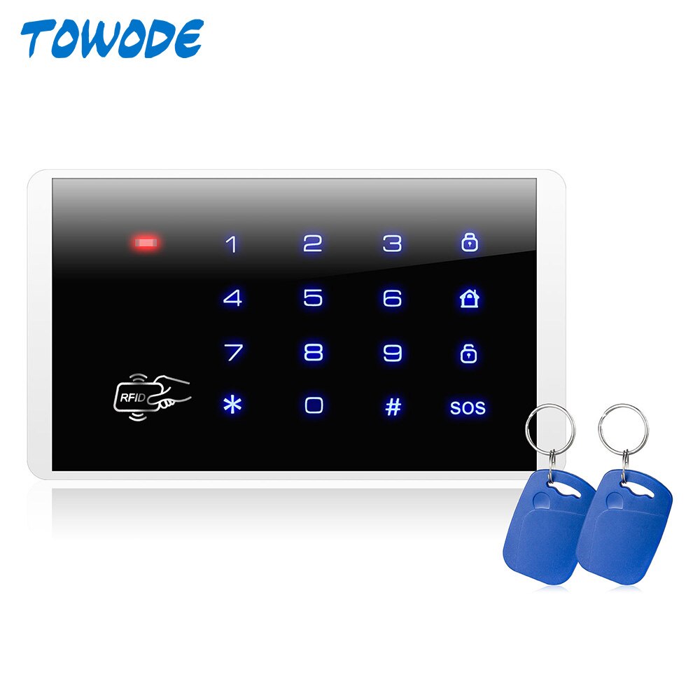 TOWODE K16 Wireless Keypad RFID Disarm Alarm System Touch Screen Keyboard For W18 G18 K52 W20 W2 Home Security Alarm System