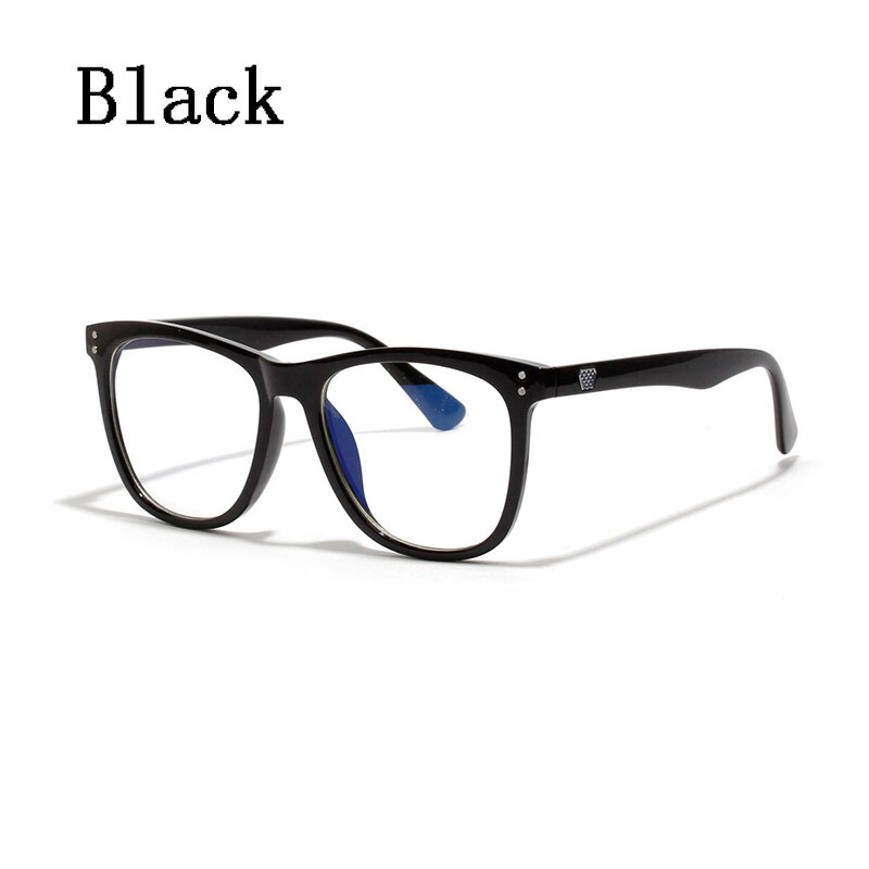 Gafas protectoras de luz azul para hombre y mujer, montura grande Retro transparente, de remaches, montura de gafas de lectura para miopía N5: 1