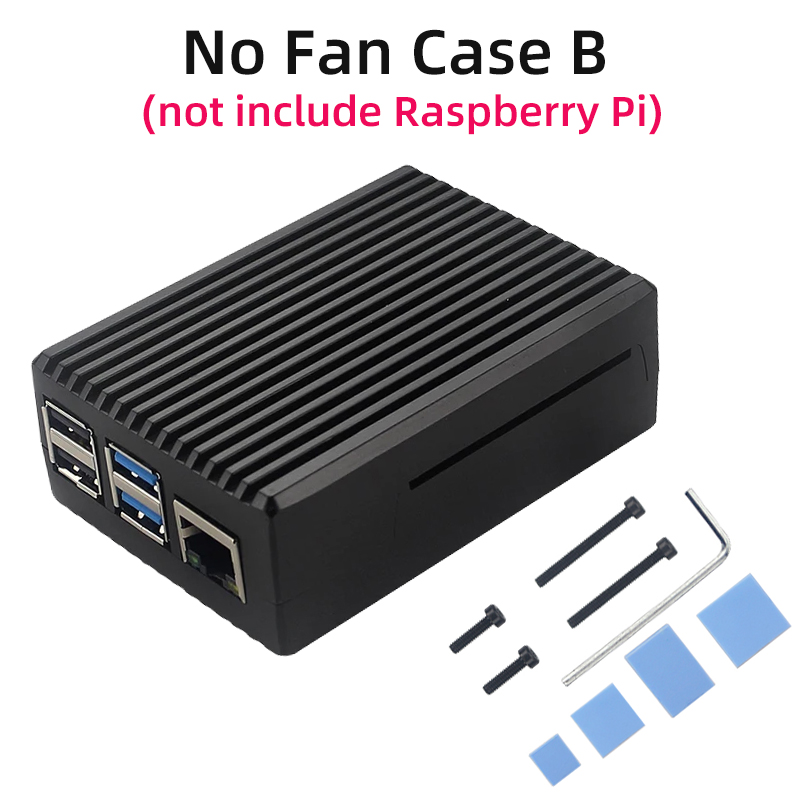 Aluminum Case for Raspberry Pi 4 Model B Armored Shell Passive Cooling Radiator Optional Dual Fan Cooler for Raspberry Pi 4: WHITE