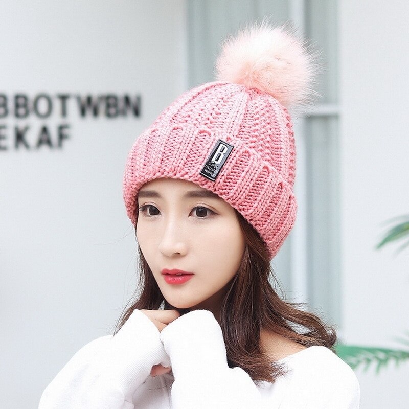 2 Stuks Set Vrouwen Gebreide Muts Sjaal Caps Halswarmer Winter Hoed Voor Dames Meisjes Skullies Mutsen warme Fleece Caps: 13