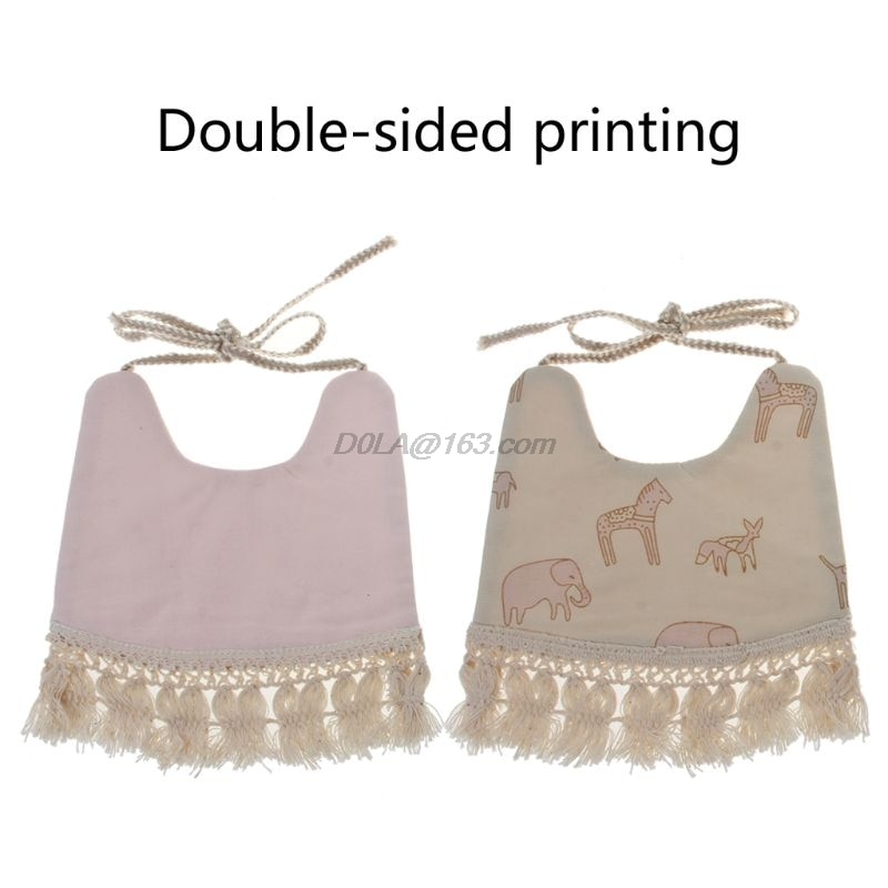 Baby Boy Girl Newborn Bibs Waterproof Tassel Saliva Towel Burp Cloth Floral Double-Sided Print Feeding Boys Girls Bandana: 282