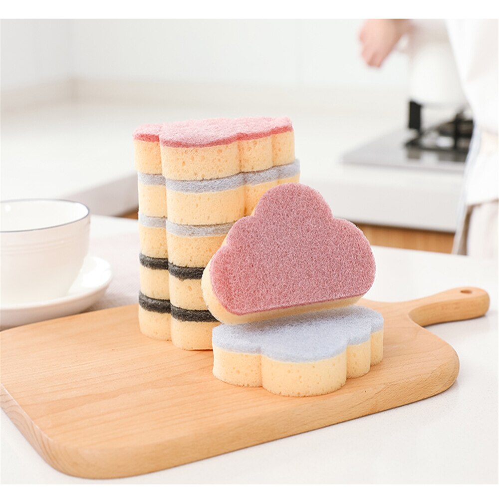 Washing Cloth Car Washing Glass Washing Sponges Strong Decontamination Pads Multi-functional Cloud Sponge Kitchen Tools