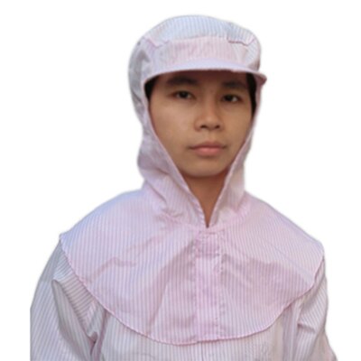 Antistatisk beskyttelse støvhoveddæksel maleri elektronik madfabrik hat renrum værksted laboratorium beskyttende sjal hat: Lyserød