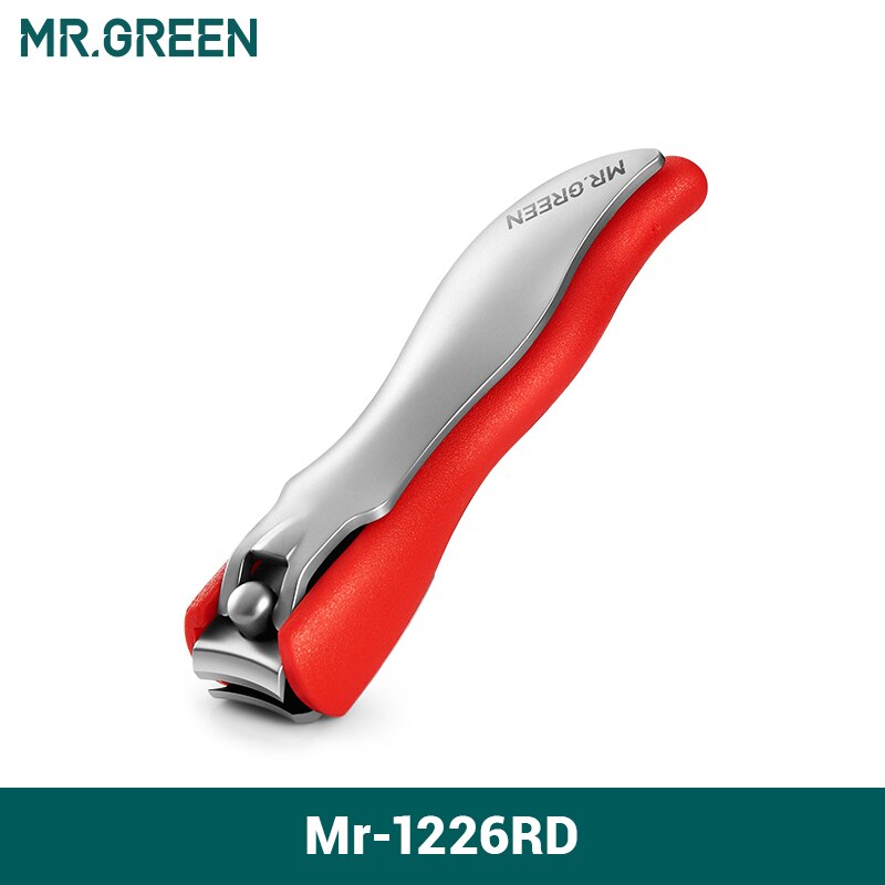 Mr.green farverige negleklipper anti-stænk negleskærer aftagelig fingernegleklipper i rustfrit stål manicure negleværktøj: Mr -1226rd( rød)