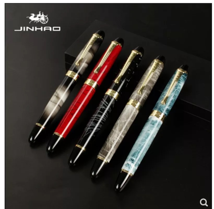 IRAURITA Fountain Pen Jinhao 450 Metal Ink Pens Caneta Tinteiro Pluma Fuente Office Black