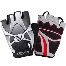 NUCKILY Short Finger Cycling Gloves Polyester Road Bike Hand Wear For Adults N3555: N3553 GRAY / L