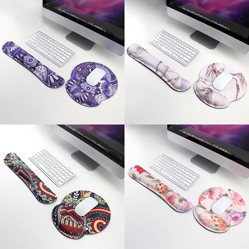 2pcs/set Mouse Keyboard Wrist Rest Support Pad Set Ergonomic Wrist Cushion Support With Memory Foam Keyboard Wrist Rest Pad