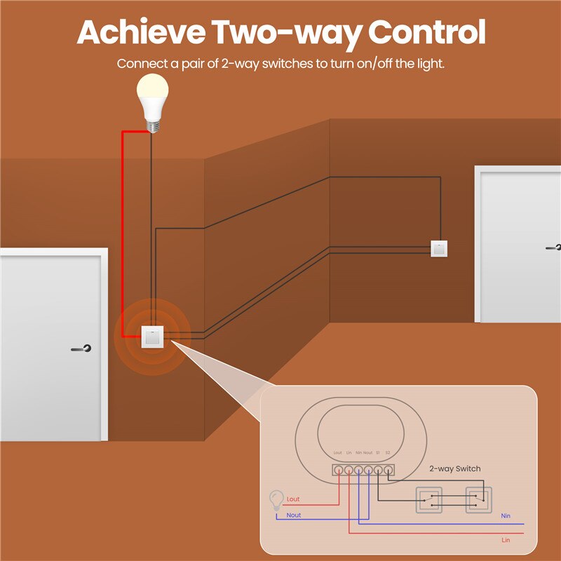 Tuya Smart ZigBee 3.0 16A Mini DIY Switch Relay Breaker Module With/Without Neutral 2-way Control Smart Life Alexa Google Home