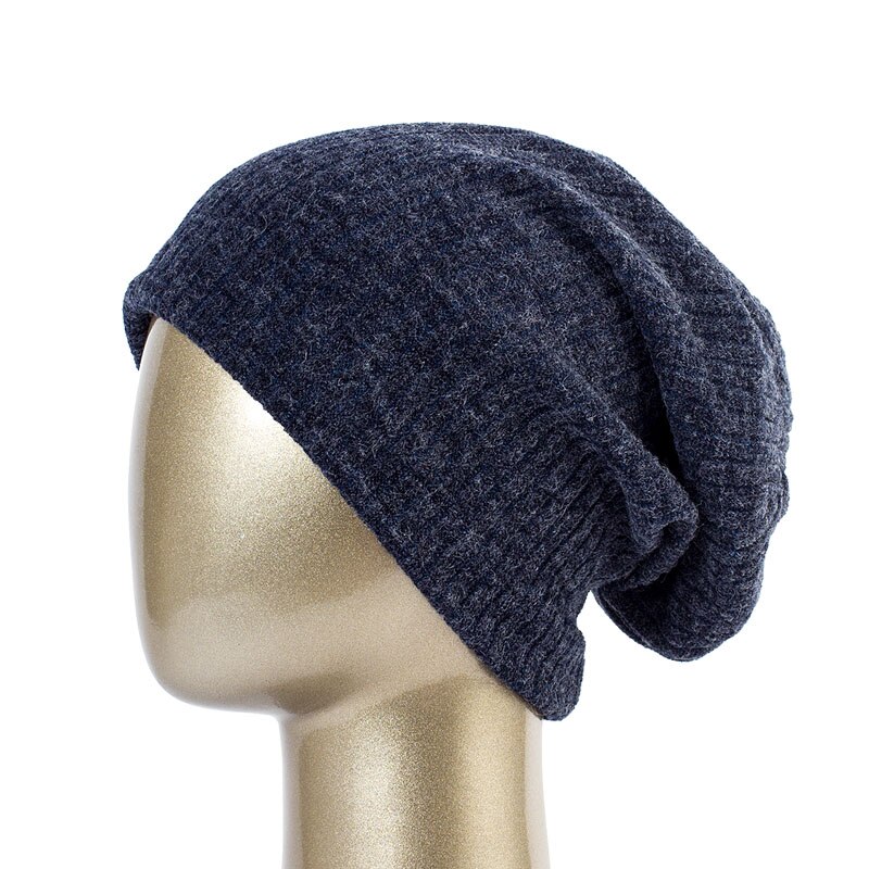 Geebro damska prążkowana czapka typu czapka bez daszka zimowa jednobarwna bawełna Slouchy czapki dla kobiet panie Balavaca Skullies & czapki Dropshipping: marynarka wojenna