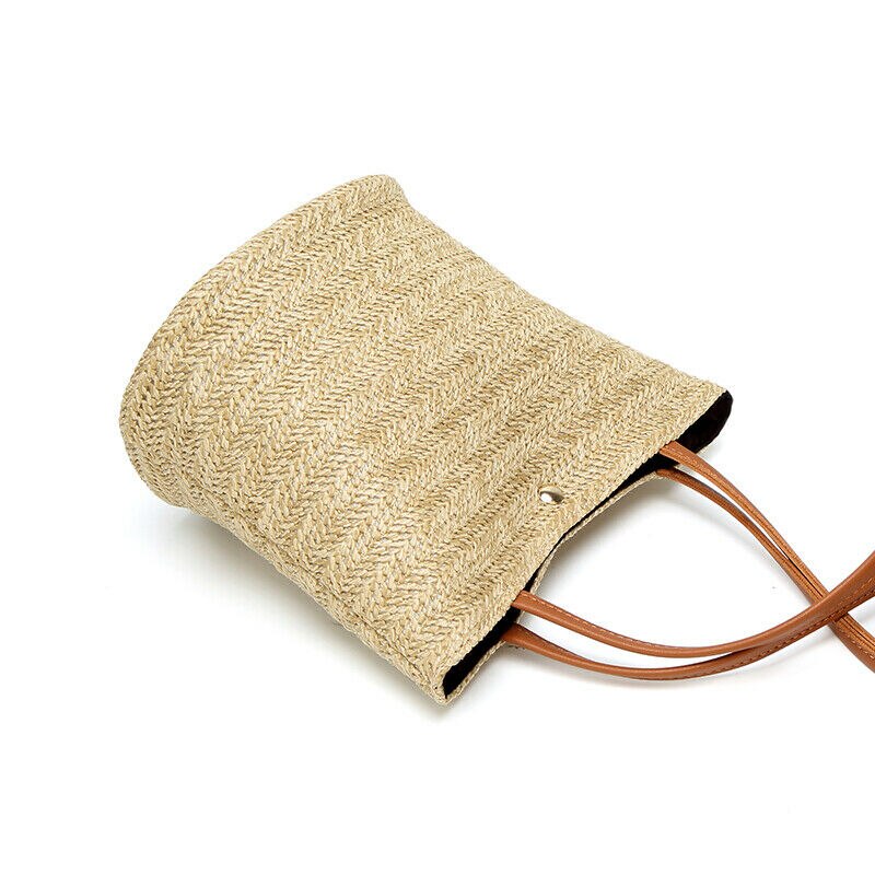 Sac à main tissé en paille pour femmes, sac bohème en rotin avec osier, sac à bandoulière de plage, , décontracté
