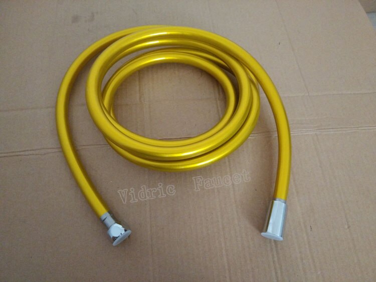 1.5m Pvc flexible shower pipe extension , 2m bathroom shower hose for water long, 3m shower pipe Explosion-proof: Gold / 150cm
