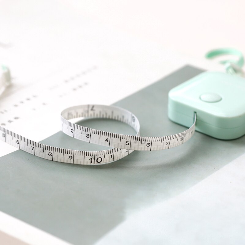 Macaroon Candy Color Leather Measuring Tape Ruler 1.5m*7mm Ruler Mm/ Inch Box Portable Office & School Drafting Supplies