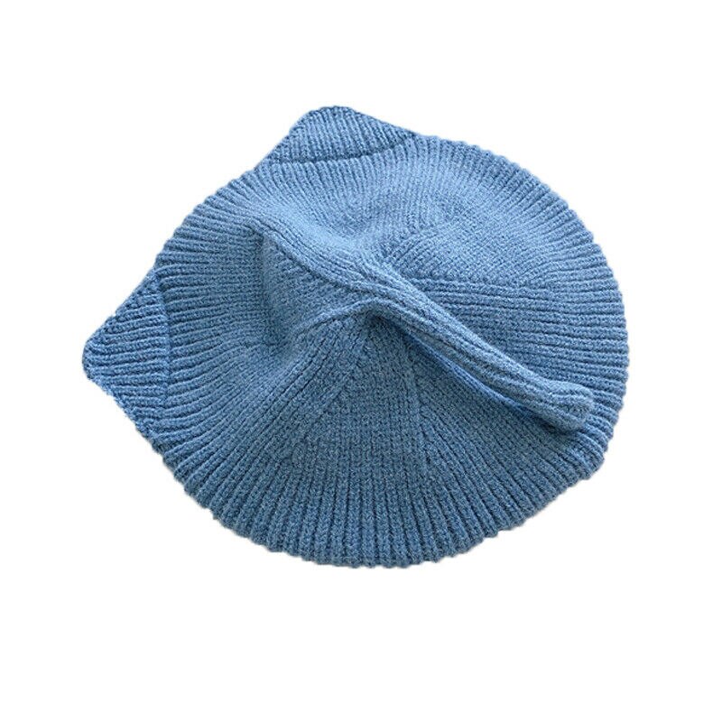 Accessoires pour bébés filles | Chapeau de bonnet Crochet tricoté et , chapeau pour oreilles de chat, chapeau de béret: Bleu ciel